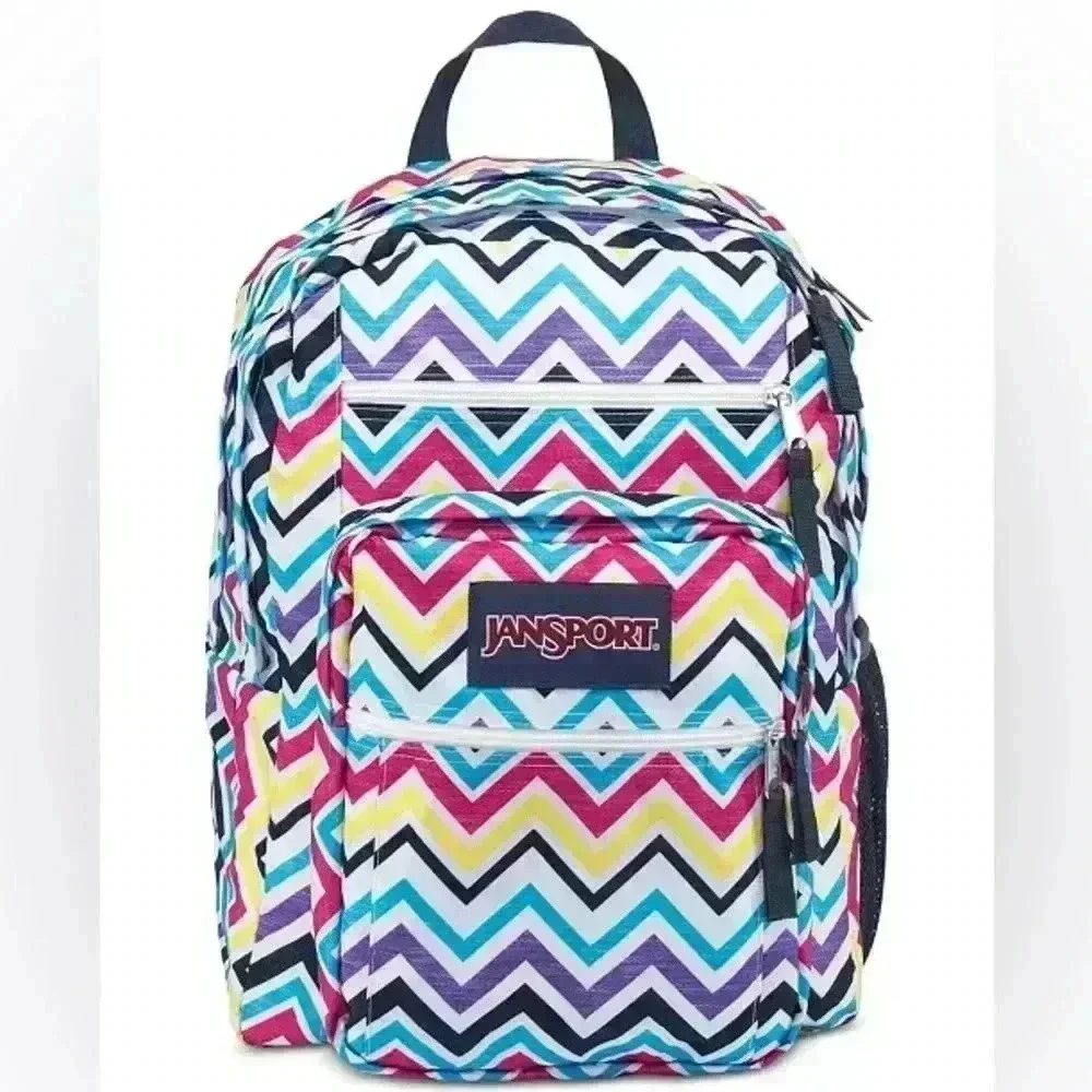 Jansport Big Student Superbreak Backpack in Multicolor Saucy Chevron
